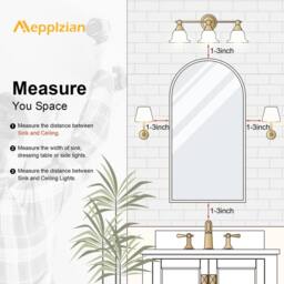 KEEPREAPER Sleek Arched Bathroom Mirror Cabinet 40 x 80 cm in Gold - thumbnail 7