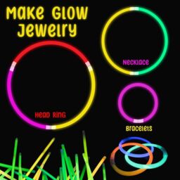 "Shatchi 100 8""Glow Sticks Bracelets Light Neon Colors & 100 Bracelets Connectors" - thumbnail 3