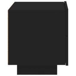 Berkfield Home Bedside Cabinet with LED Lights Black 70x36x40.5 cm - thumbnail 8