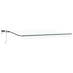 Berkfield Home Manual Retractable Awning with LED White 400x350 cm - thumbnail 4