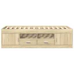 Berkfield Home Versatile Daybed with Drawers without Mattress Sonoma Oak 90x200 cm in Light Oak - thumbnail 4