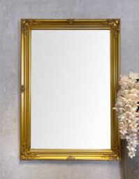 Downton Interiors Antique Gold Extra Large Wood Frame Wall Mirror 106cm 75cm - Size: XL - thumbnail 3