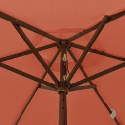 Berkfield Home Garden Parasol with Wooden Pole Terracotta 196x231 cm in Brown - thumbnail 6