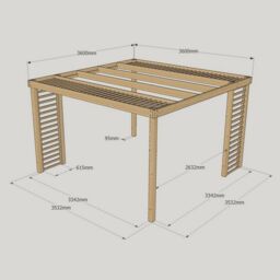 Rutland County Garden Furniture Ltd Panel Pergola - Wood - L360 x W360 cm - Light Green - thumbnail 5