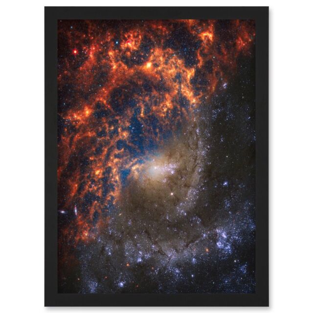 Artery8 NASA Hubble James Webb Telescope Spiral Galaxy NGC 2835 Framed Art A4 in Black - image 1