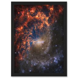 Artery8 NASA Hubble James Webb Telescope Spiral Galaxy NGC 2835 Framed Art A4 in Black - thumbnail 1