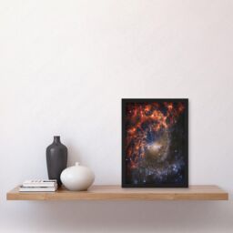 Artery8 NASA Hubble James Webb Telescope Spiral Galaxy NGC 2835 Framed Art A4 in Black - thumbnail 2
