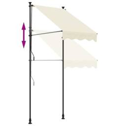 Berkfield Home Retractable Awning Cream 150x150 cm Fabric & Steel - thumbnail 7