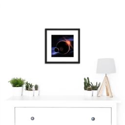 Artery8 Space NASA Red Dwarf Planet Concept Illustration 8X8 Inch Square Wooden Framed Wall Art Print Picture with Mount in Black - thumbnail 2