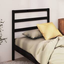 Berkfield Home Beautiful Bed Headboard Black 95x4x100 cm Solid Wood Pine - Size: 95 x 4 x 100 cm - thumbnail 2