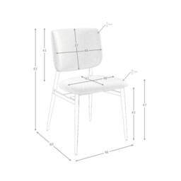 Angel Cerda Light Grey Fabric Dining Chair with Black Steel Legs - thumbnail 7