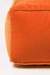 Homescapes Velvet Pouffe Bean Cube in Orange - thumbnail 4