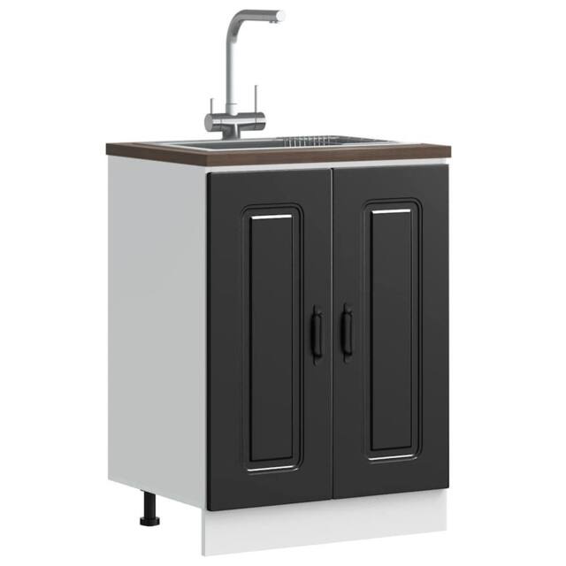 Berkfield Home Sink Base Cabinet Kalmar Black 60x46x81.5 cm Engineered Wood - image 1