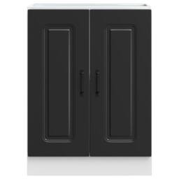 Berkfield Home Sink Base Cabinet Kalmar Black 60x46x81.5 cm Engineered Wood - thumbnail 4
