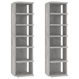 Berkfield Home Shoe Cabinets 2 pcs Concrete Grey 25x27x102 cm - Size: 25 x 27 x 102 cm - thumbnail 2