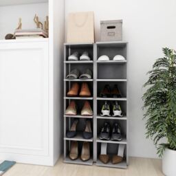 Berkfield Home Shoe Cabinets 2 pcs Concrete Grey 25x27x102 cm - Size: 25 x 27 x 102 cm - thumbnail 1