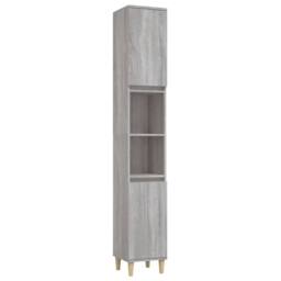 Berkfield Home 3 Piece Bathroom Furniture Set Grey Sonoma Engineered Wood - thumbnail 6