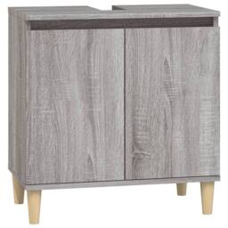Berkfield Home 3 Piece Bathroom Furniture Set Grey Sonoma Engineered Wood - thumbnail 5