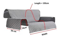 Luxury Living Luxury Quilted 1 Seater Sofa Protector Cover in Grey - thumbnail 6