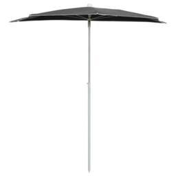 Berkfield Home Garden Half Parasol with Pole 180x90 cm Anthracite in Charcoal - thumbnail 3
