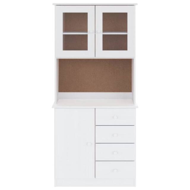 Berkfield Home Highboard ALTA White 77x35x165 cm Solid Wood Pine - Size: 77 x 35 x 165 cm - image 1