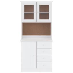 Berkfield Home Highboard ALTA White 77x35x165 cm Solid Wood Pine - Size: 77 x 35 x 165 cm - thumbnail 1
