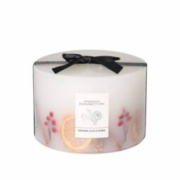 French Connection Festive Botanical Candle Cinnamon Clove & Orange 1.5kg Three Wick in Off-White - thumbnail 2