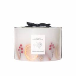 French Connection Festive Botanical Candle Cinnamon Clove & Orange 1.5kg Three Wick in Off-White