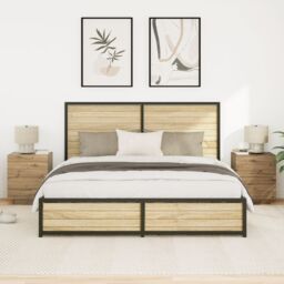Berkfield Home Bedside Cabinets with LED Lights 2 pcs Artisan Oak 45x40x55 cm in Brown - Size: 45 x 40 x 55 cm - thumbnail 5