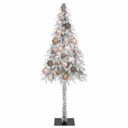 Berkfield Home Christmas Tree with 150 LEDs White 120 cm PE & Steel - thumbnail 4