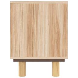 Berkfield Home TV Cabinet Brown 80x30x40 cm Solid Wood Pine & Natural Rattan in Light Tan - Size: 80 x 30 x 40 cm - thumbnail 5