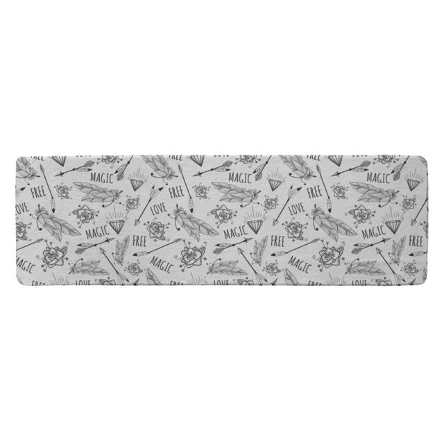 Benjamin Tate Design Tribal Feathers Arrows & Diamonds Runner Rug in Natural - Size: 67 cm x 230 cm - image 1