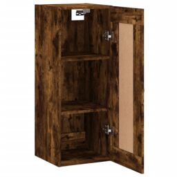Berkfield Home Wall Mounted Cabinet Smoked Oak 34.5x34x90 cm Engineered Wood in Brown - thumbnail 6
