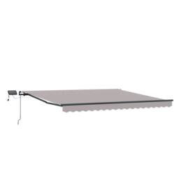 Berkfield Home Manual Retractable Awning with LED Light Grey 450x350 cm - thumbnail 4