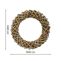 Ivyline Rattan Wreath Diamiter 40Cm - Made of Kubu Rattan - Very Strong in Natural - thumbnail 5