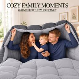 Grace Coverless 2 Tone Reversible Duvet 10.5 Tog in Grey - Size: Single - thumbnail 8