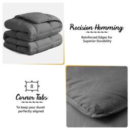 Grace Coverless 2 Tone Reversible Duvet 10.5 Tog in Grey - Size: Single - thumbnail 6