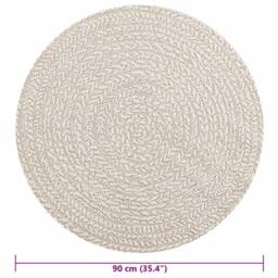 Berkfield Home Rug ZIZUR Cream √ò 90 cm Jute Look Indoor & Outdoor - Size: Medium - thumbnail 9