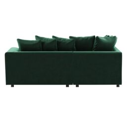 Furnishings For Less UK Brooklyn Plush Velvet 3 to 4 Seater L Shaped Corner Sofa Left Hand Facing in Green - thumbnail 4