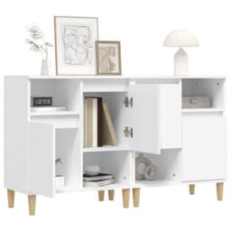 Berkfield Home Sideboards 2 pcs White 60x35x70 cm Engineered Wood - Size: 60 x 35 x 70 cm - thumbnail 4