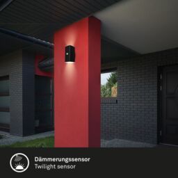 BRILONER Sensor Black 2x6W Battery Powered LED Outdoor Wall Light - thumbnail 7