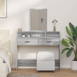 Berkfield Home Dressing Table with Drawers¬†Grey Sonoma 100x41x140 cm in Grey - Size: 100 x 41 x 140 cm - thumbnail 1