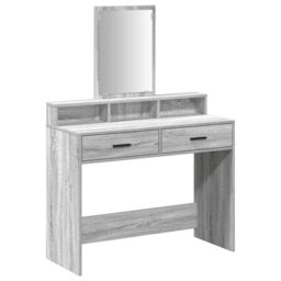 Berkfield Home Dressing Table with Drawers¬†Grey Sonoma 100x41x140 cm in Grey - Size: 100 x 41 x 140 cm - thumbnail 2