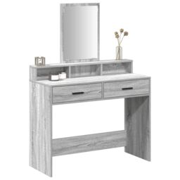 Berkfield Home Dressing Table with Drawers¬†Grey Sonoma 100x41x140 cm in Grey - Size: 100 x 41 x 140 cm - thumbnail 3