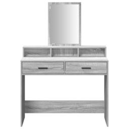 Berkfield Home Dressing Table with Drawers¬†Grey Sonoma 100x41x140 cm in Grey - Size: 100 x 41 x 140 cm - thumbnail 6