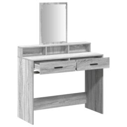 Berkfield Home Dressing Table with Drawers¬†Grey Sonoma 100x41x140 cm in Grey - Size: 100 x 41 x 140 cm - thumbnail 5