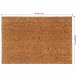 Berkfield Home Durable Door Mat Natural 60x90 cm Tufted Coir in Brown - thumbnail 5