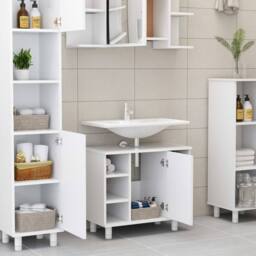 Berkfield Home Bathroom Cabinet White 60x32x53.5 cm Engineered Wood - thumbnail 3