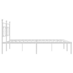 Berkfield Home Metal Bed Frame without Mattress with Headboard White 193x203cm - Size: 193x203 cm - thumbnail 6