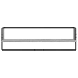 Berkfield Home 6 Piece Wall Shelf Set with Bars Grey Sonoma Engineered Wood - thumbnail 5